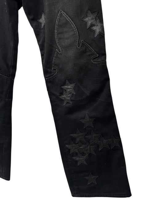 Chrome Hearts Fleur Knee Star Patch Jeans Size 33