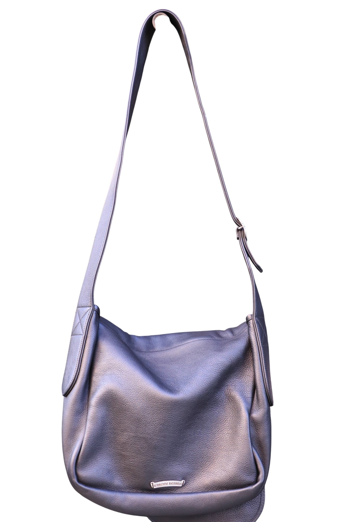 Chrome Hearts Vine Dagger Leather Messenger Bag Black Silver Hardware | AVNTGRDNY NYC