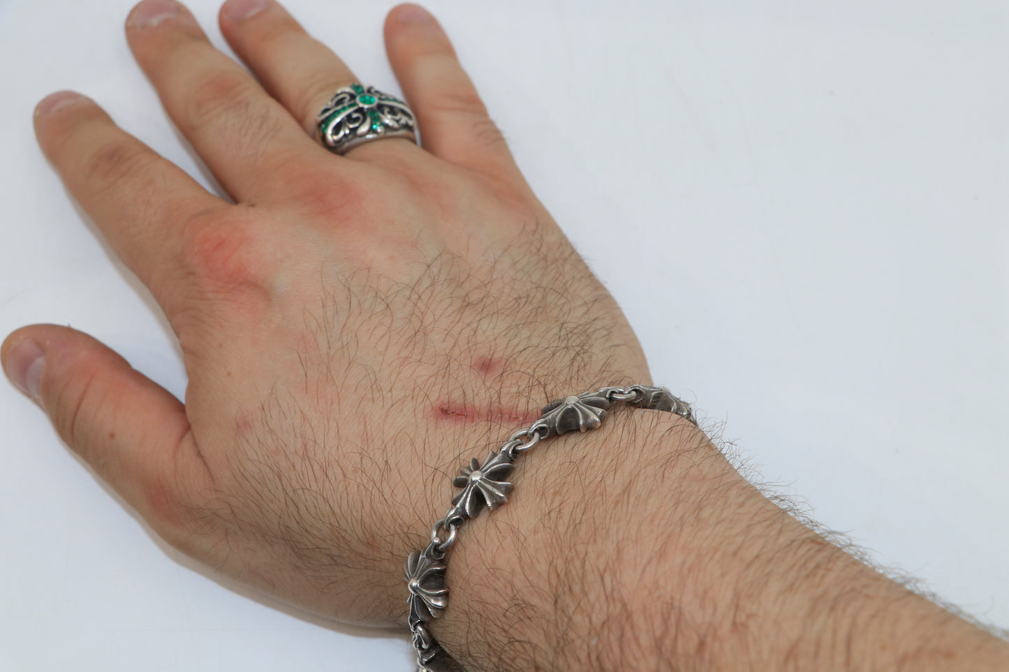 Chrome Hearts Plus Cutout Bracelet 9 Link