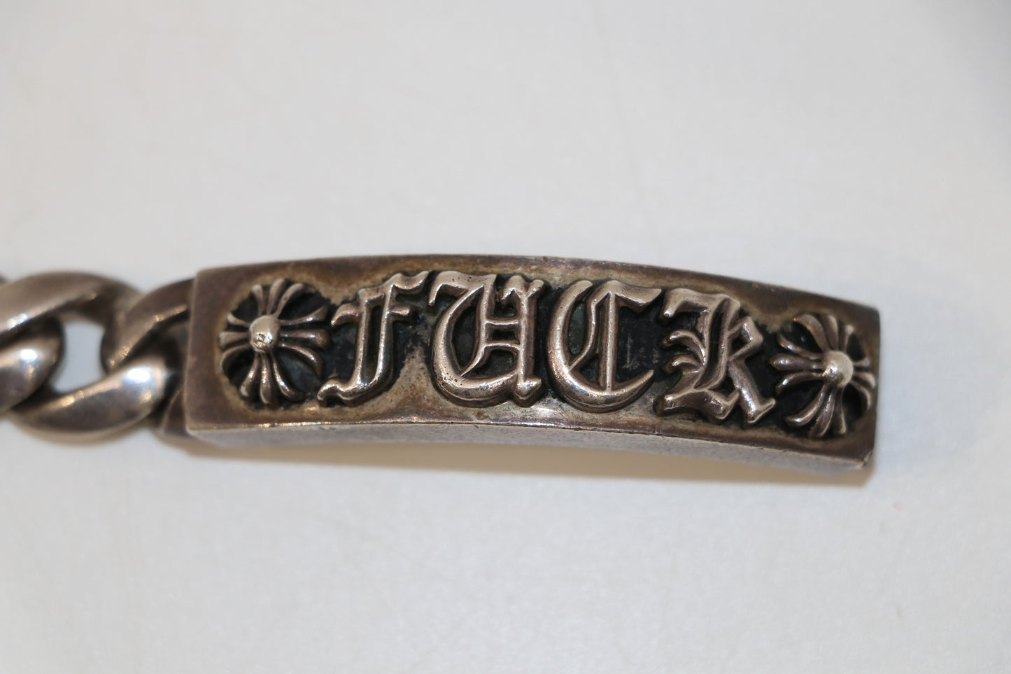 Chrome Hearts Fuck ID Bracelet 8” .925 Sterling Silver | AVNTGRDNY NYC