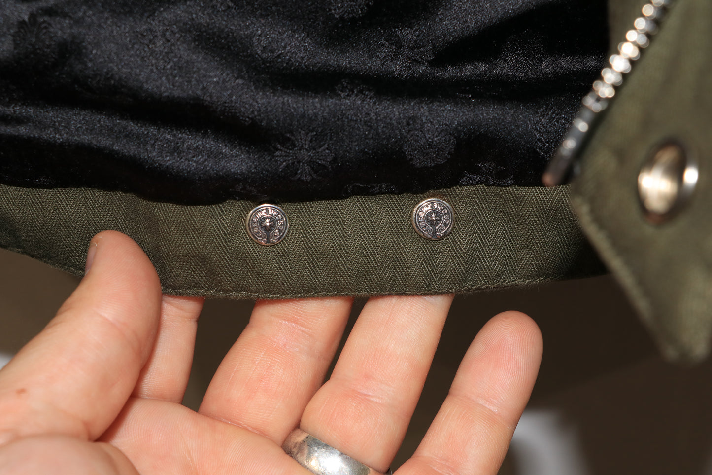 Chrome Hearts Canvas Puffer Vest Olive Size L