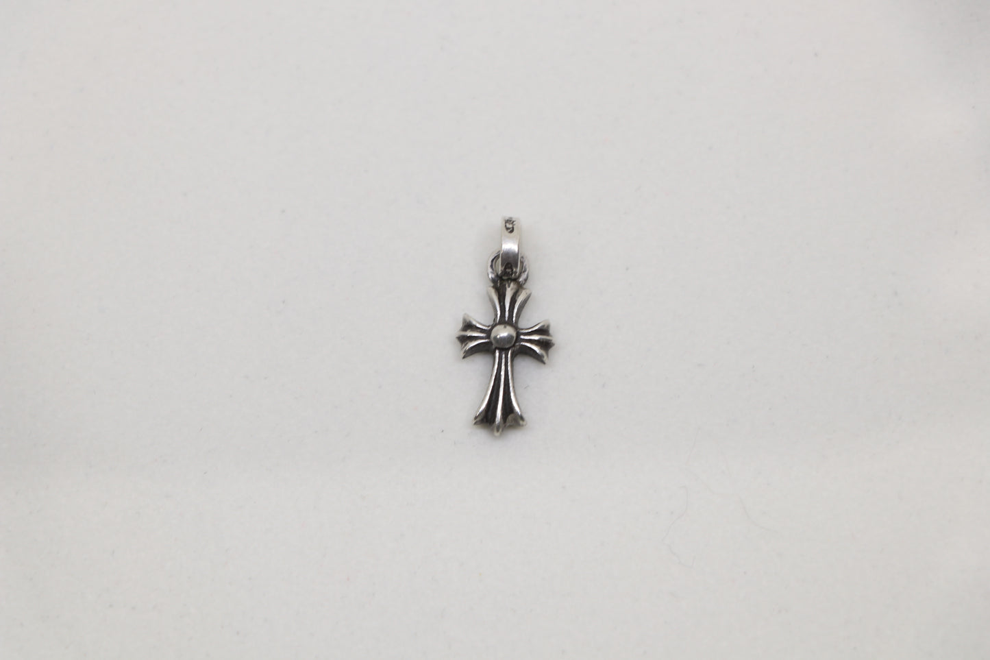 Chrome Hearts Baby Fat Cross Pendant Silver with Pave Rubies | AVNTGRDNY NYC