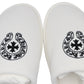 Chrome Hearts Horseshoe Embroidered Slippers White Size L| AVNTGRDNY NYC