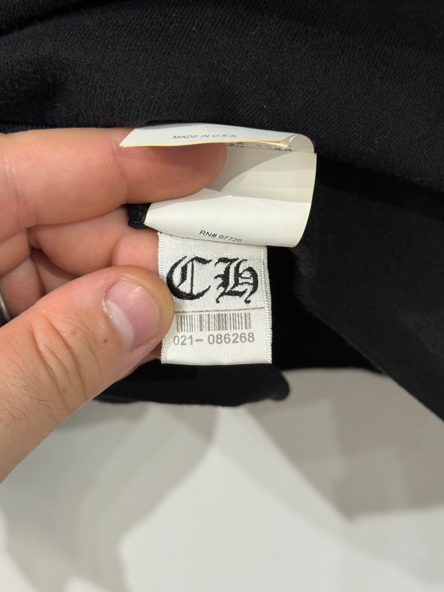 Chrome Hearts Signed Friends and Family Hoodie with Leather Patches and Silver Hardware Size L