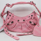 Balenciaga Le Cagole XS Monogram Denim Shoulder Bag Pink