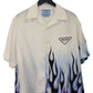 Prada Double Match Flame Silk Shirt Camp Collar Size M 2021 | AVNTGRDNY NYC
