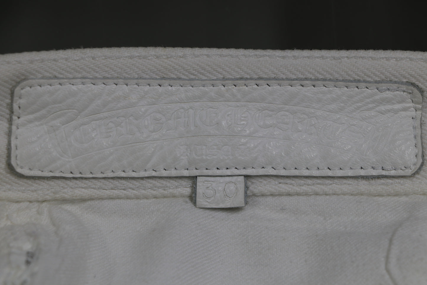 Chrome Hearts St. Barth Exclusive Cross Patch White Jeans Size 30 | AVNTGRDNY NYC