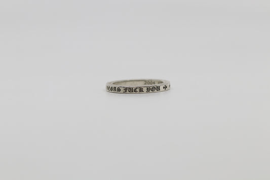 Chrome Hearts Las Vegas Fuck You 3MM Spacer Ring Size 12.5
