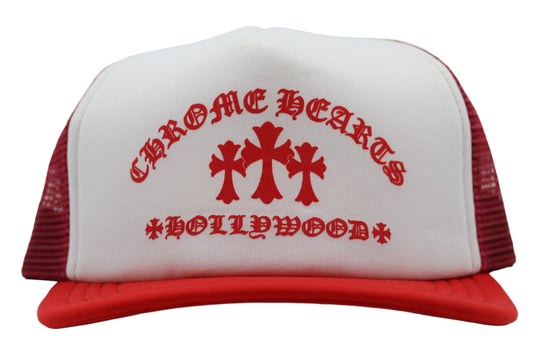 Chrome Hearts King Taco Trucker Hat White/Red