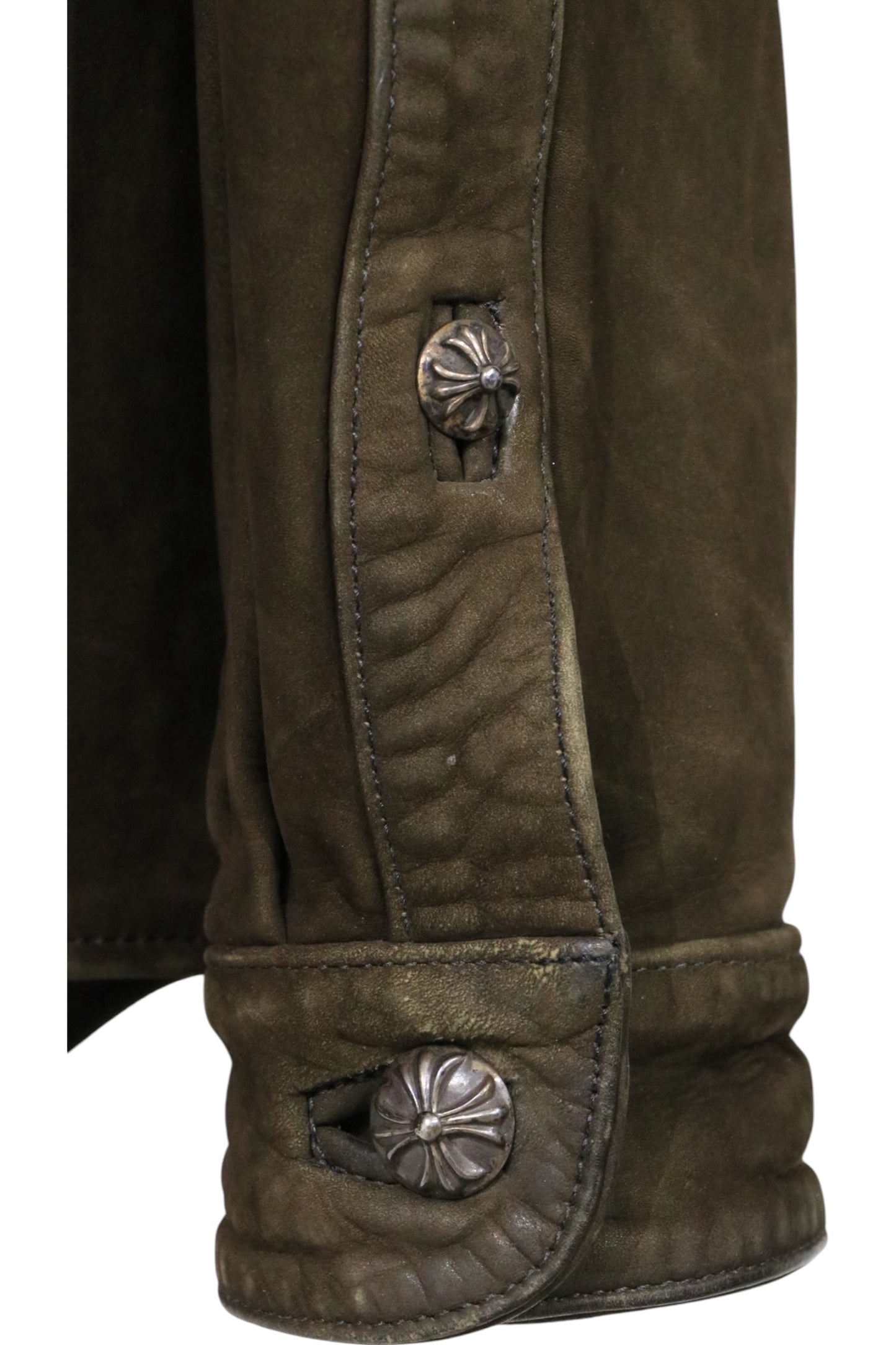 Chrome Hearts Vintage Suede Button Up Jacket Size XL | AVNTGRDNY NYC