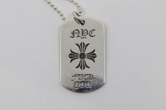 Chrome Hearts NYC Fuck You Dog Tag