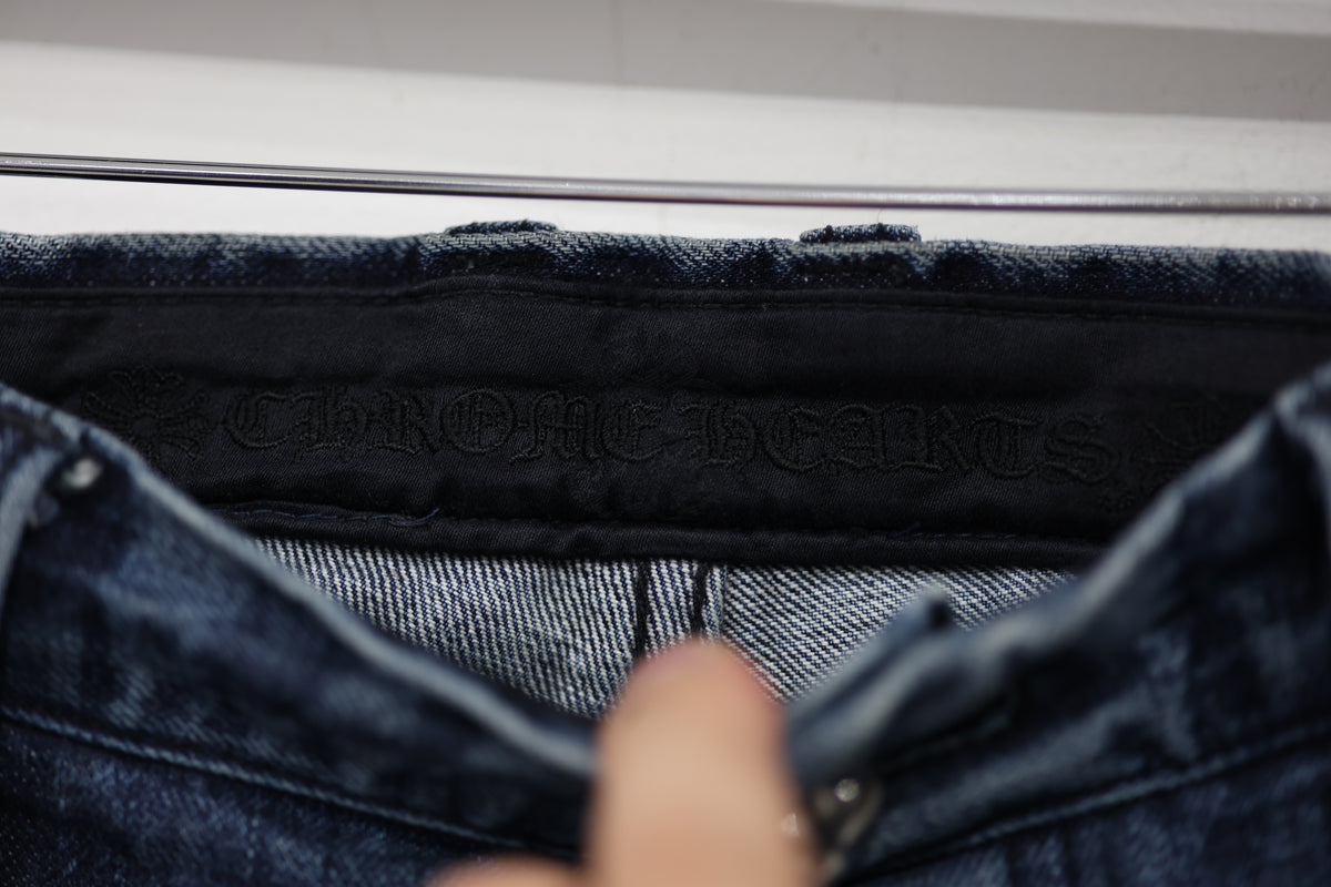 Chrome Hearts Denim Jeans Tagged 31 Altered 30 x 29 | AVNTGRDNY NYC