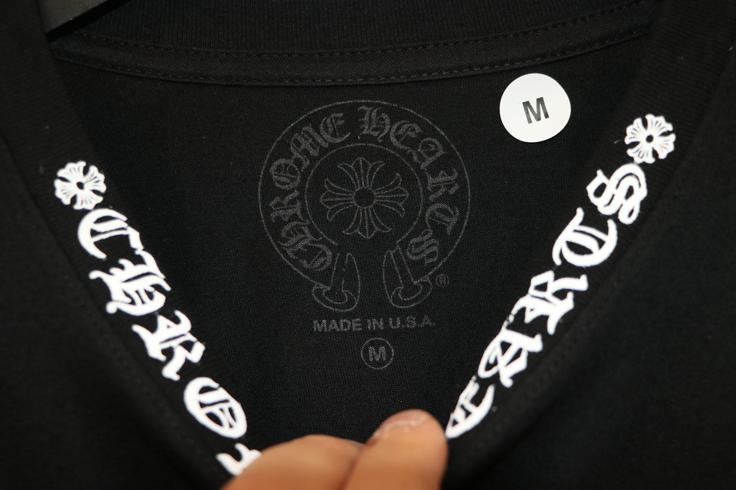 Chrome Hearts Neck Logo Long Sleeve Black Size Medium Cotton | AVNTGRDNY NYC