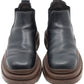 Bottega Veneta Black Leather Tire Boot Size 41.5