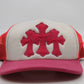 Chrome Hearts Triple Cross Trucker Pink