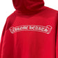 Chrome Hearts Online Exclusive Scroll Logo Hoodie Red Size XL