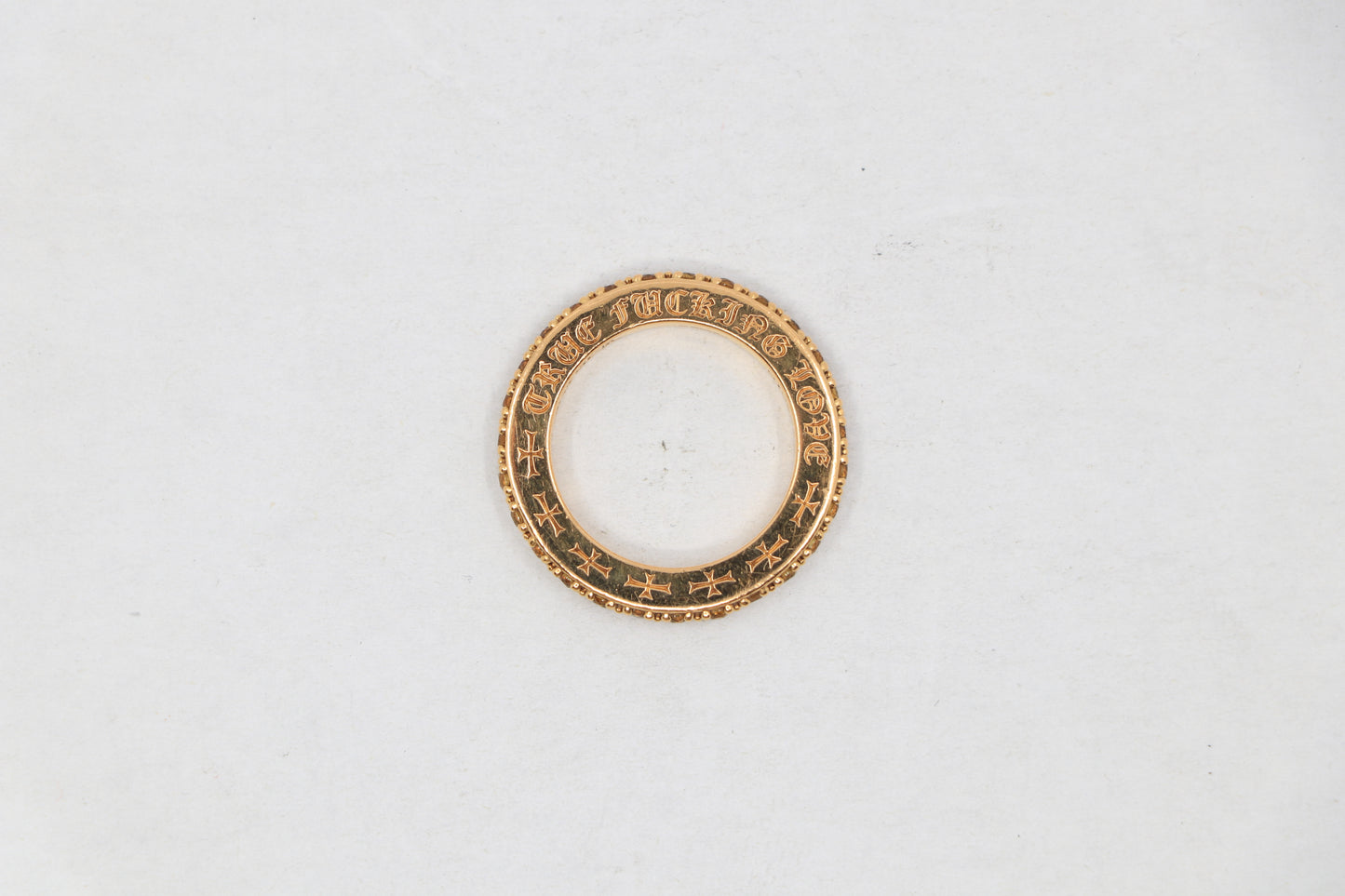 Chrome Hearts True Fucking Punk Ring Size 5.5 22K Gold with Yellow Sapphire| AVNTGRDNY NYC