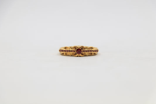 Chrome Hearts 22K Baby Floral Ring Pavé Rubies Size 7| AVNTGRDNY NYC