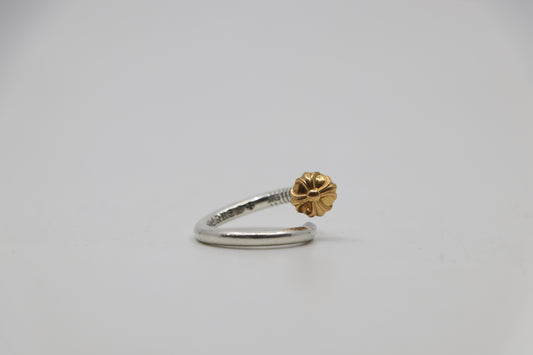 Chrome Hearts Nail Ring Silver with 22k Gold Size 7