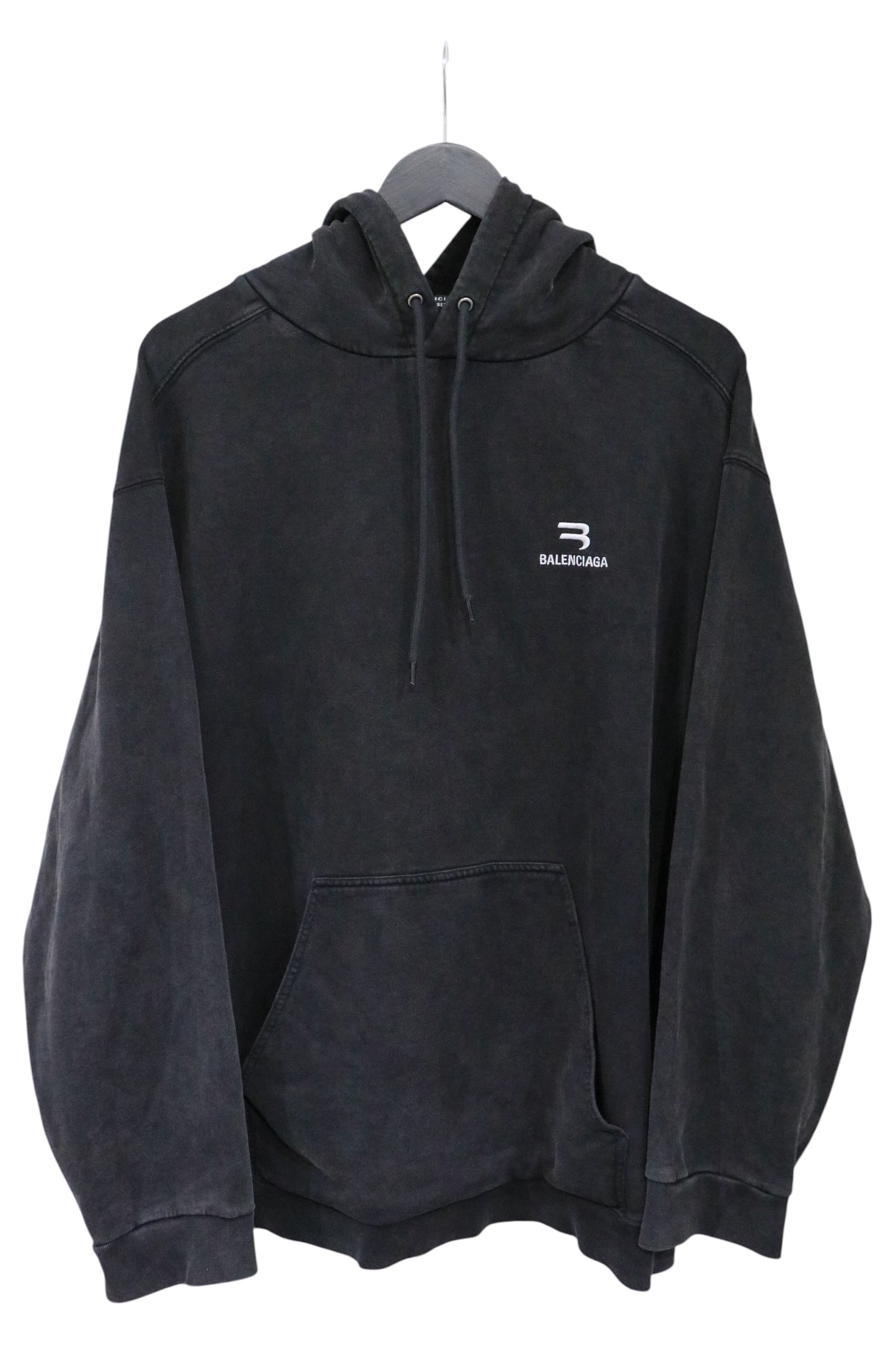 Balenciaga Sporty B Washed Hoodie Black Size Small| AVNTGRDNY NYC