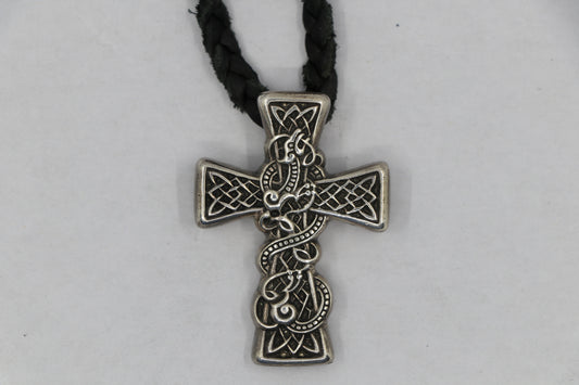 Chrome Hearts Celtic Cross Pendant with Attached Leather Necklace Sterling Silver| AVNTGRDNY NYC