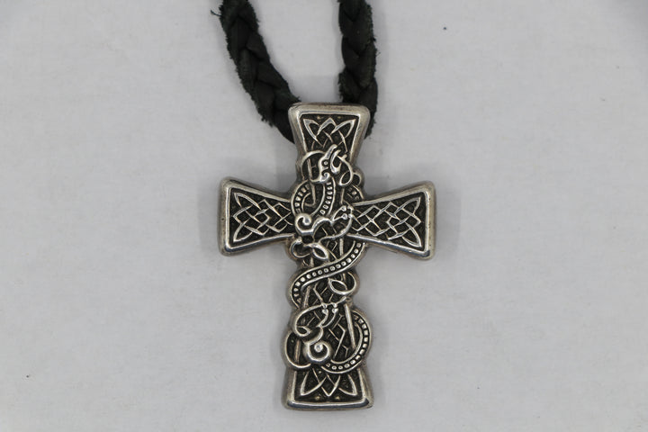Chrome Hearts Celtic Cross Pendant with Attached Leather Necklace Sterling Silver| AVNTGRDNY NYC