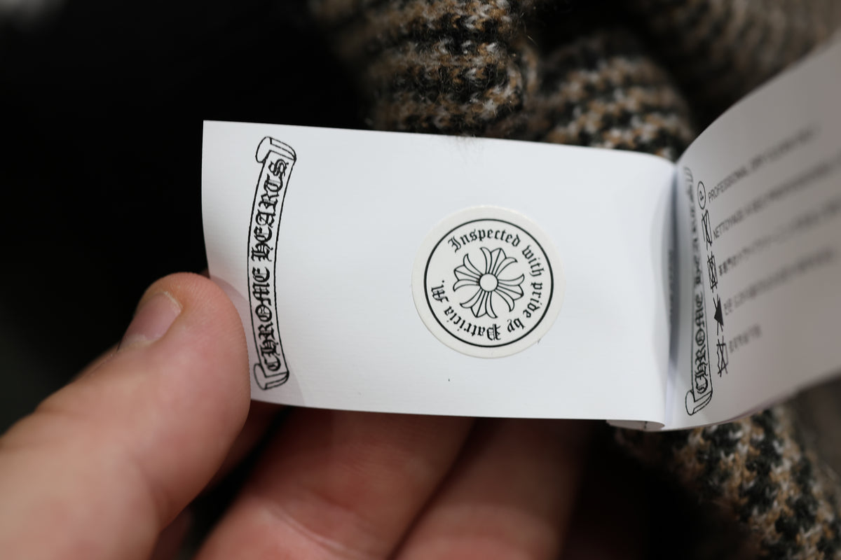 Chrome Hearts Cashmere Blend Plaid V-Neck Sweater Size M New | AVNTGRDNY NYC