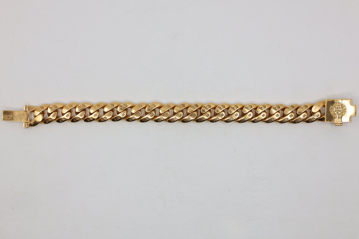 Chrome Hearts 22K Gold CH X Box ID Classic Link Bracelet Pavé Diamonds 20 Link