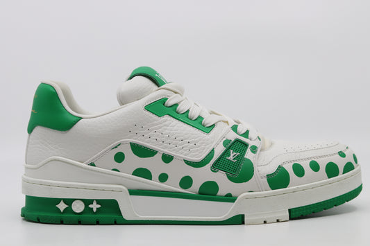 Yayoi Kusama x Louis Vuitton Trainer Line Sneaker Infinity Dots″Green″ Size LV8.5 (10M)