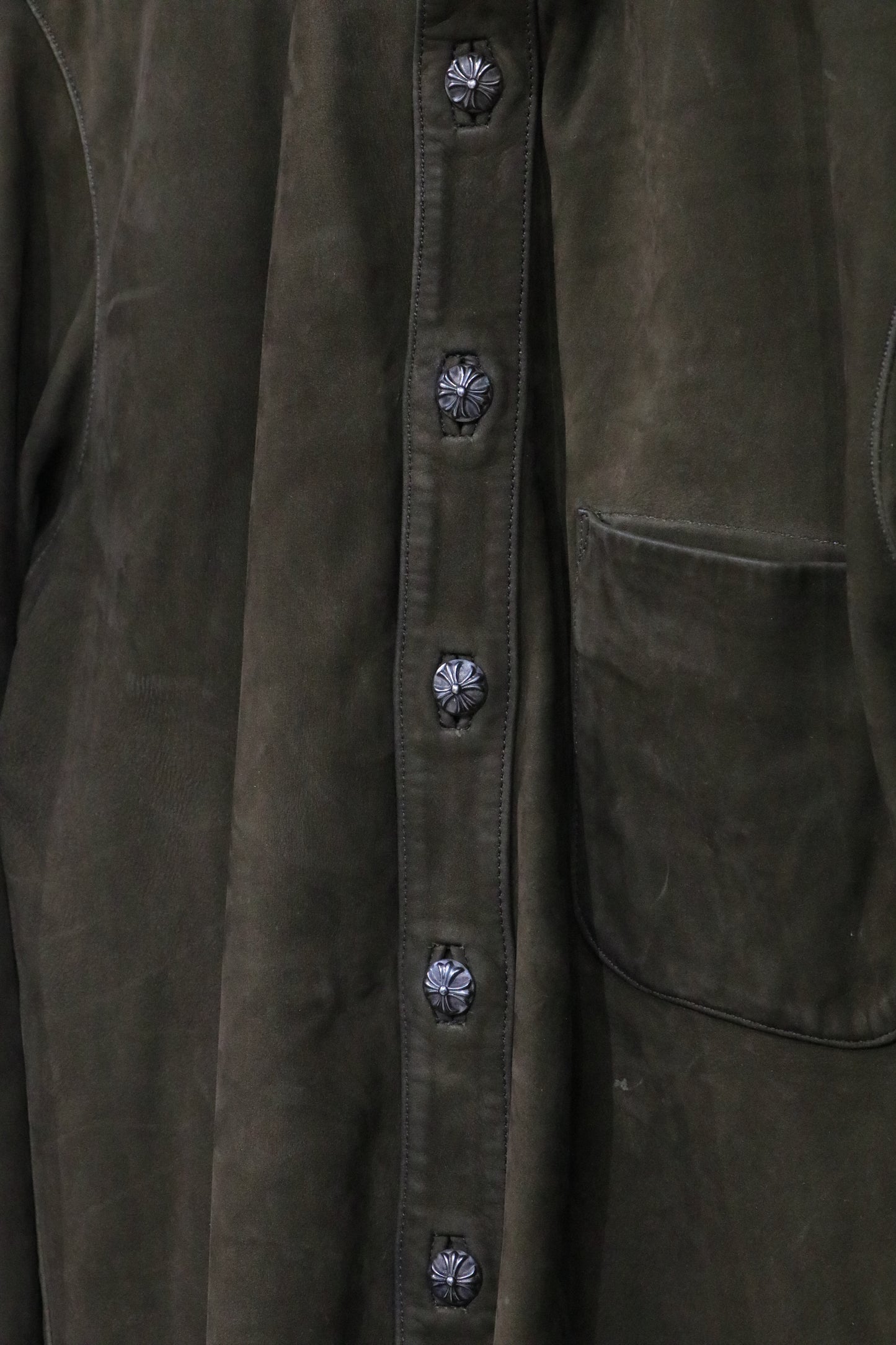 Chrome Hearts Vintage Suede Button Up Jacket Size XL | AVNTGRDNY NYC