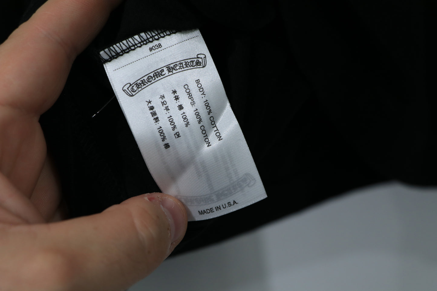 Chrome Hearts Neck Logo Long Sleeve Black Size Medium Cotton | AVNTGRDNY NYC