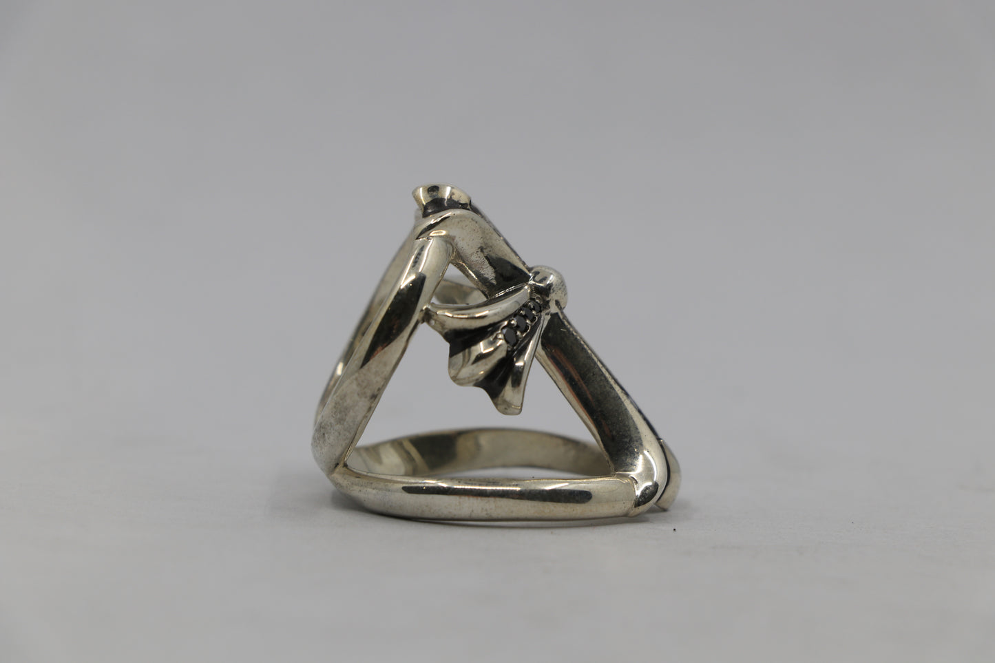 Chrome Hearts Infinity Ring Silver with Pavé Black Diamonds Size 10 New | AVNTGRDNY NYC