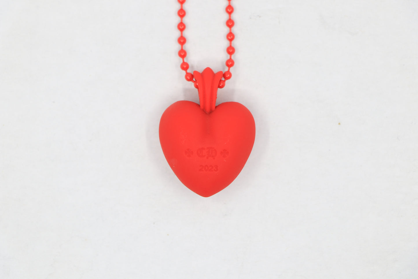 Chrome Hearts Silichrome Heart Red with Red Ball Chain | AVNTGRDNY NYC