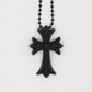 Chrome Hearts Silichrome Tiny Cross Black with Black Ball Chain | AVNTGRDNY NYC