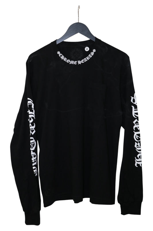 Chrome Hearts Neck Logo Long Sleeve Black Size Medium Cotton | AVNTGRDNY NYC