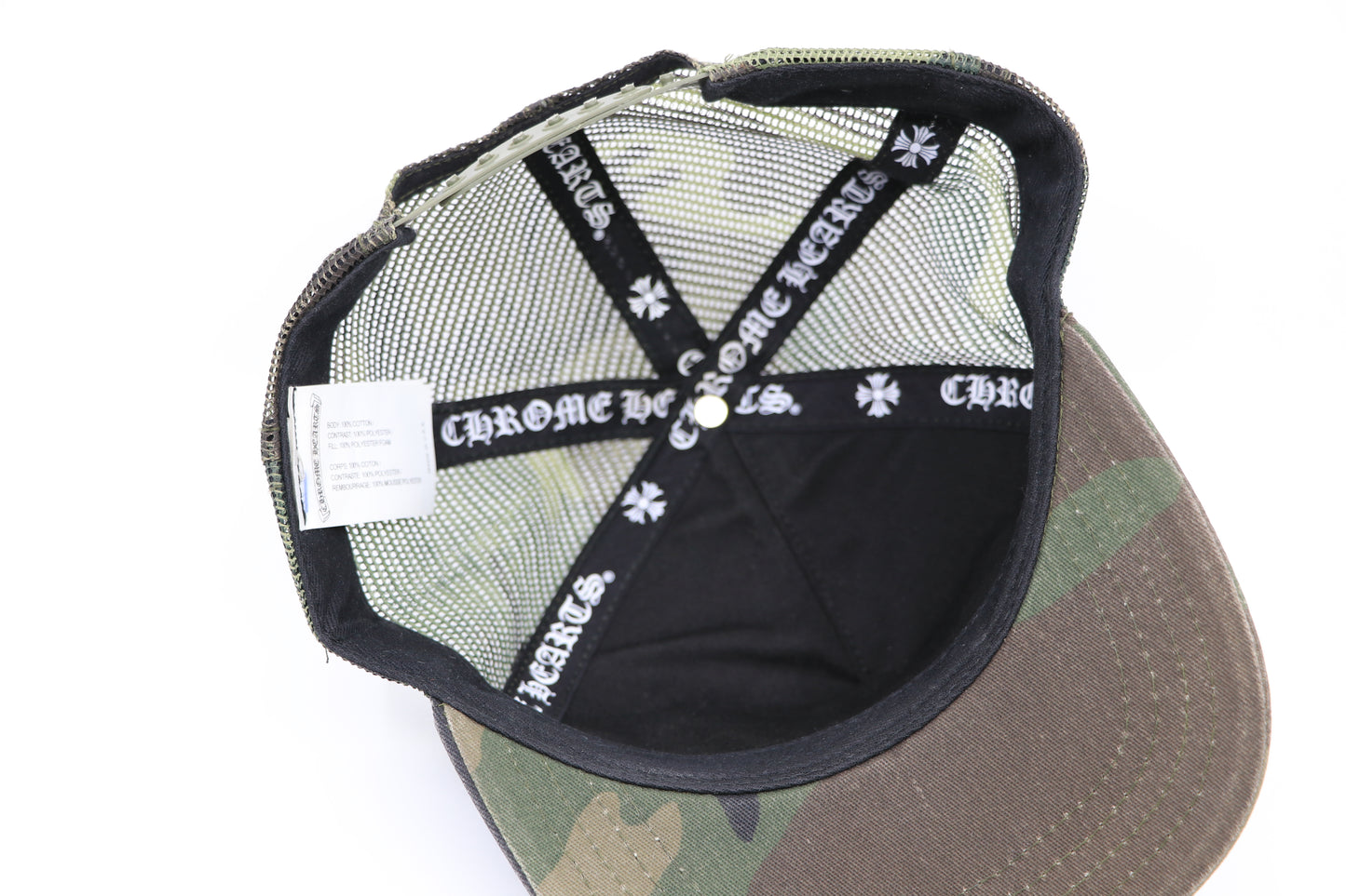Chrome Hearts Camo Hollywood Trucker Hat