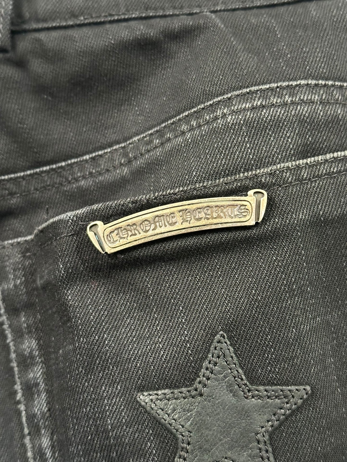 Chrome Hearts Fleur Knee Star Patch Jeans Size 33