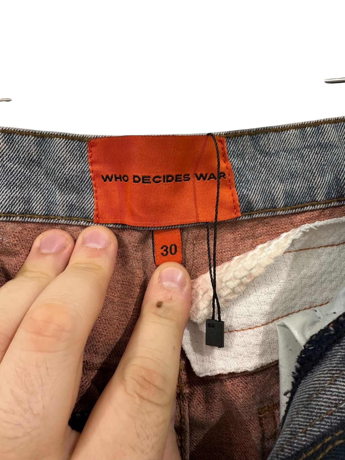 Who Decides War Orange Fusion Denim Jeans Size 30