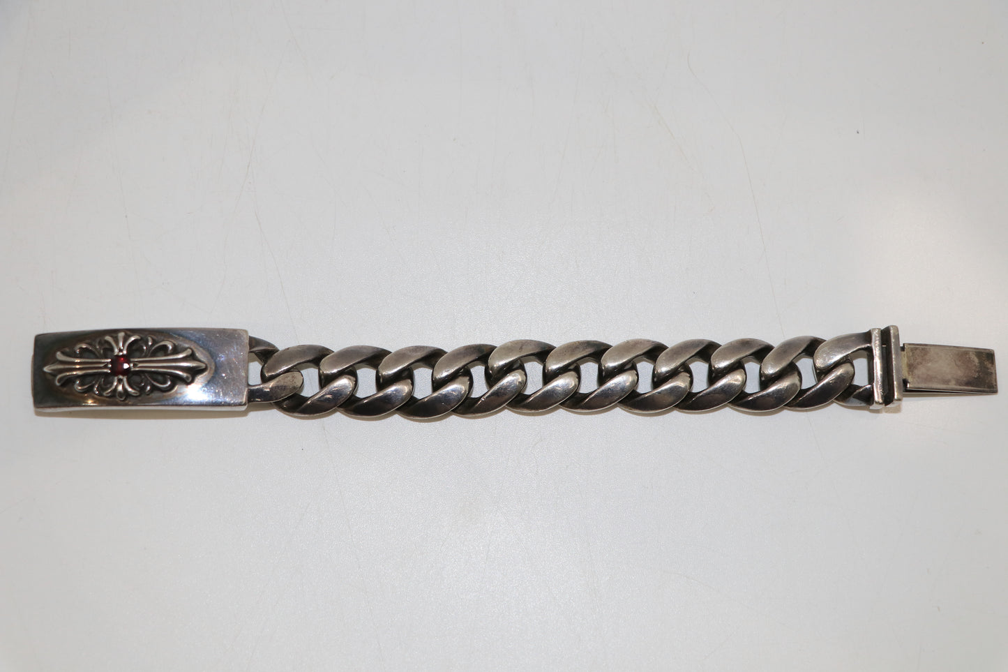 Chrome Hearts Ruby Floral ID Classic Link Bracelet 10 Links