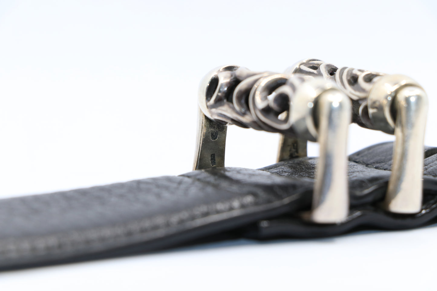 Chrome Hearts 3 Piece Roller Belt Size 32 Leather & Sterling Silver | AVNTGRDNY NYC