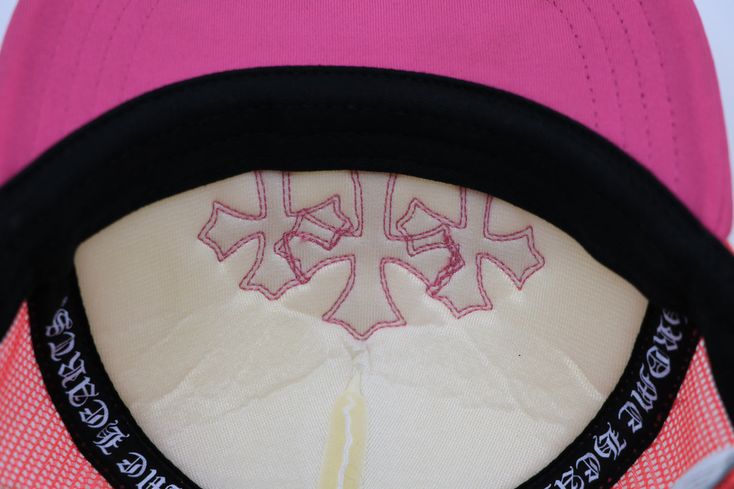 Chrome Hearts Triple Cross Trucker Pink