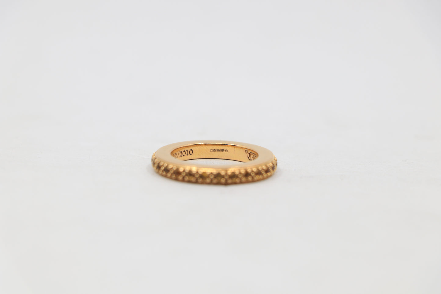 Chrome Hearts True Fucking Punk Ring Size 5.5 22K Gold with Yellow Sapphire| AVNTGRDNY NYC