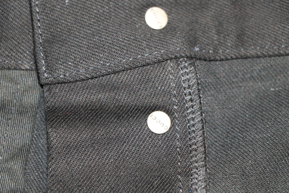 Gucci Horsebit Denim Jeans Black Size 34 Pre-Owned Excellent Condition | AVNTGRDNY NYC