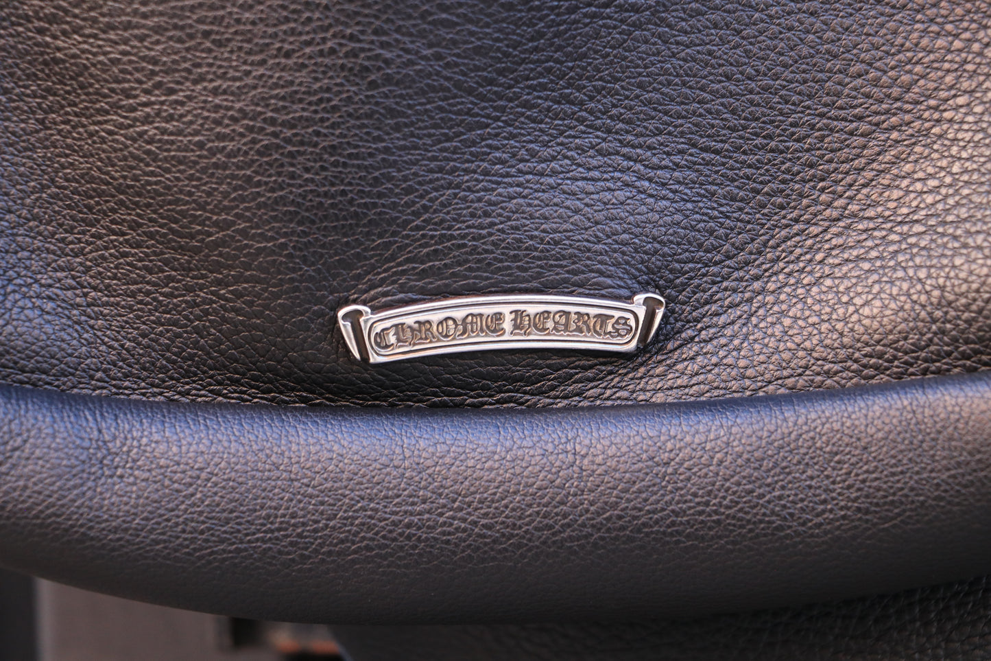 Chrome Hearts Vine Dagger Leather Messenger Bag Black Silver Hardware | AVNTGRDNY NYC