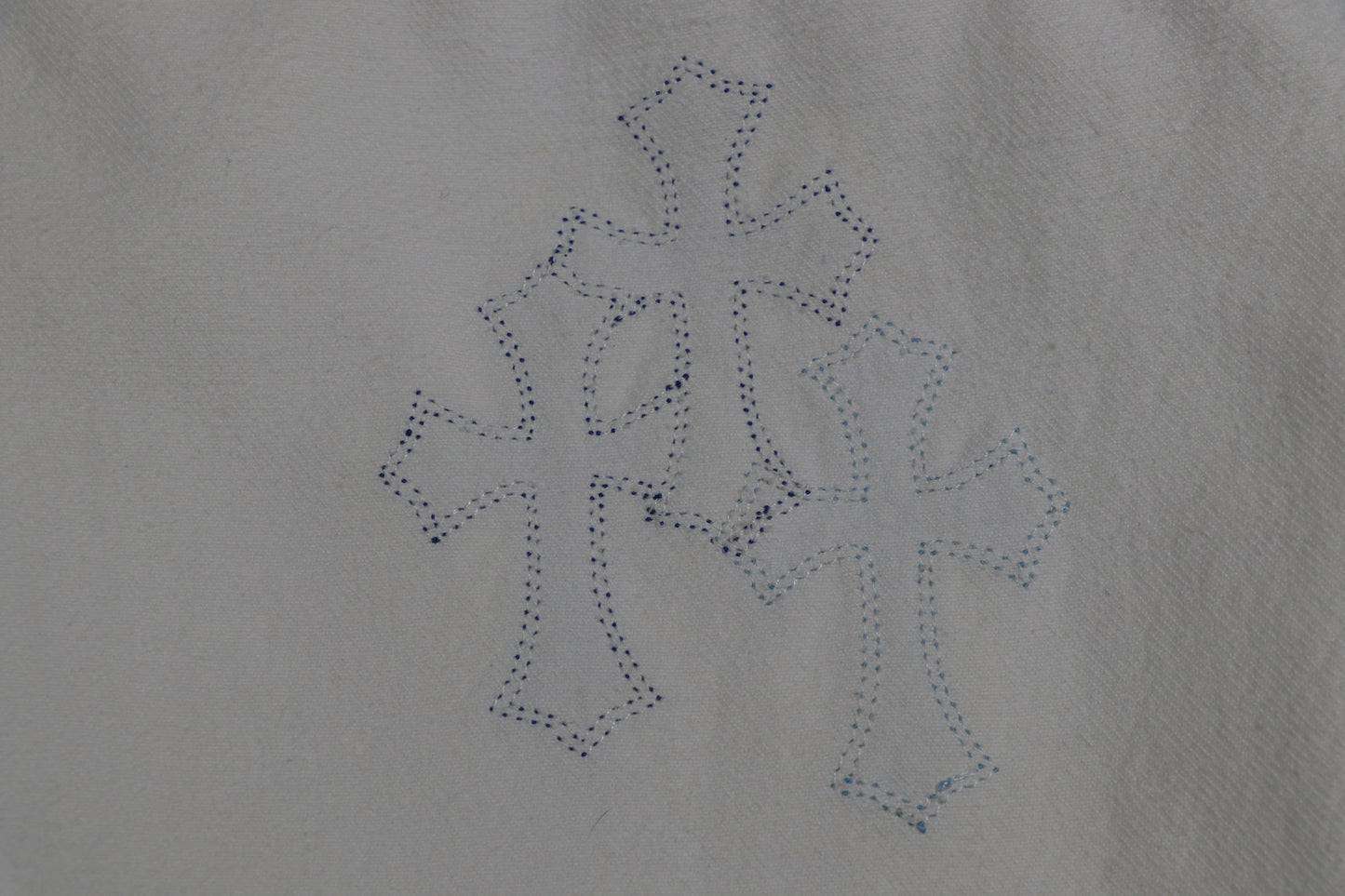 Chrome Hearts St. Barth Exclusive Cross Patch White Jeans Size 30 | AVNTGRDNY NYC