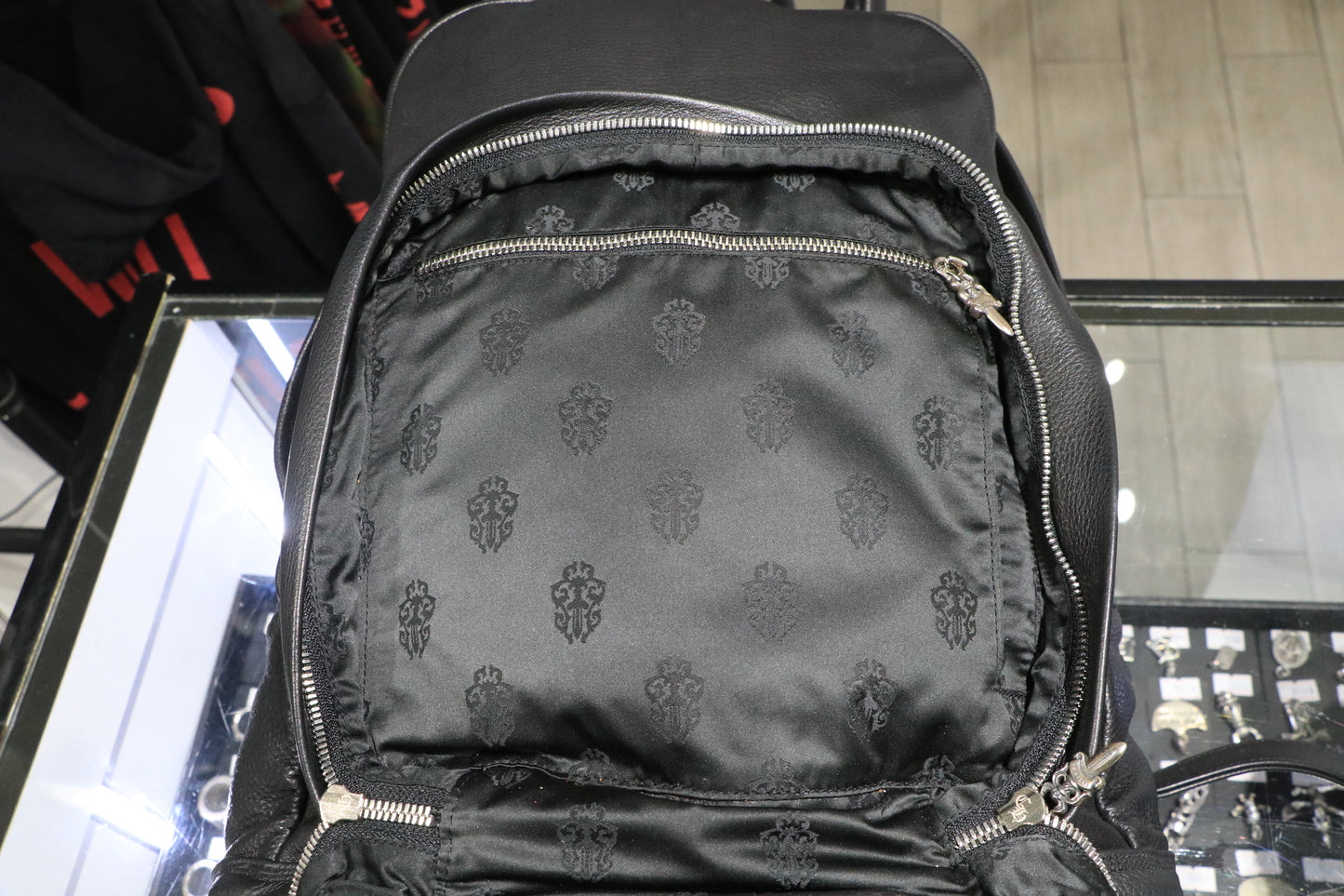 Chrome Hearts 7th Grade Black Leather Backpack Flooded Cross Patch | AVNTGRDNY NYC