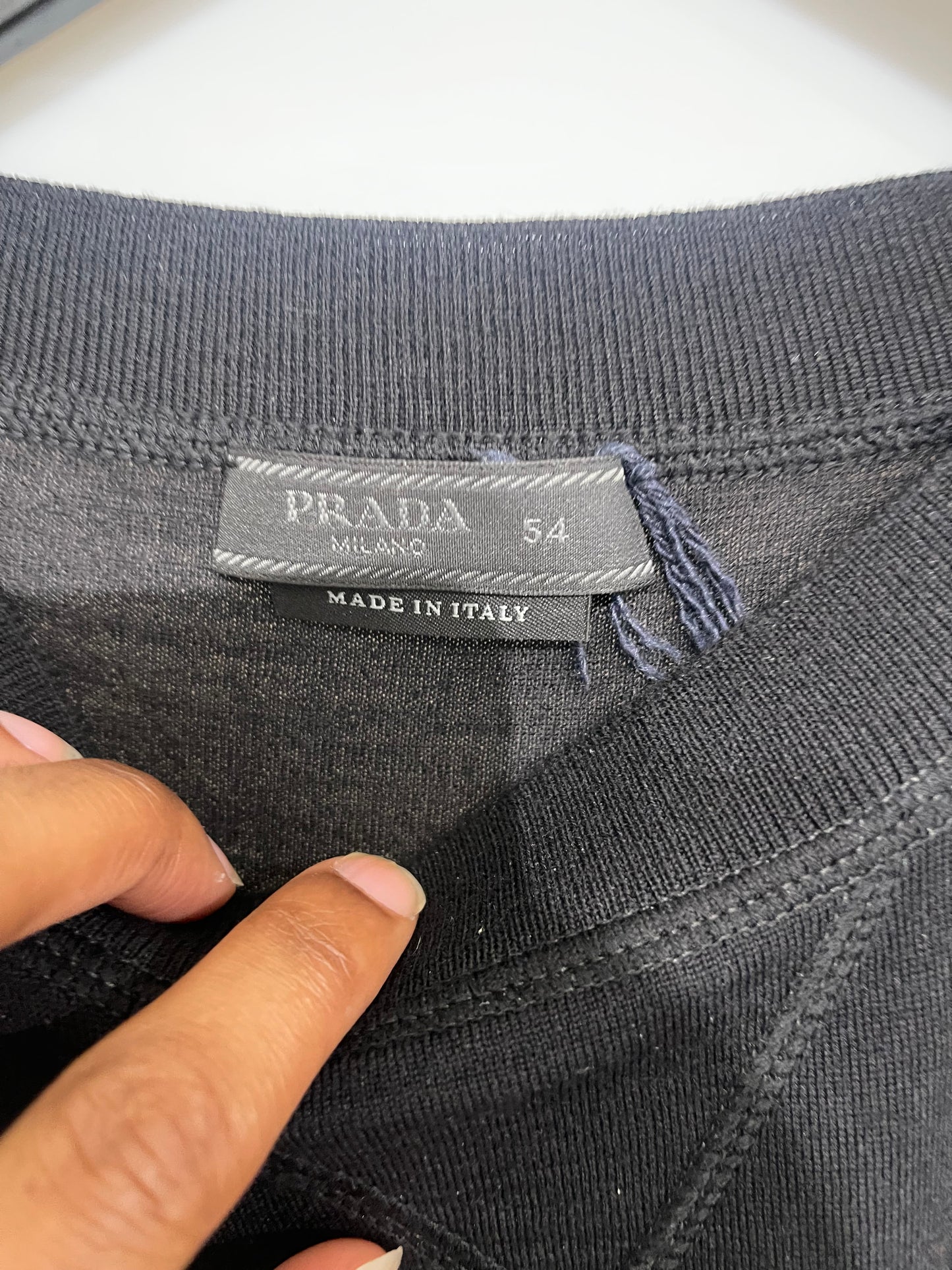 Prada AW22 Black Wool Crewneck Sz 54