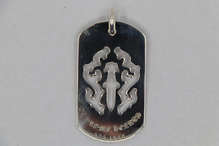 Chrome Hearts Vine Dagger Dog Tag Sterling Silver | AVNTGRDNY NYC