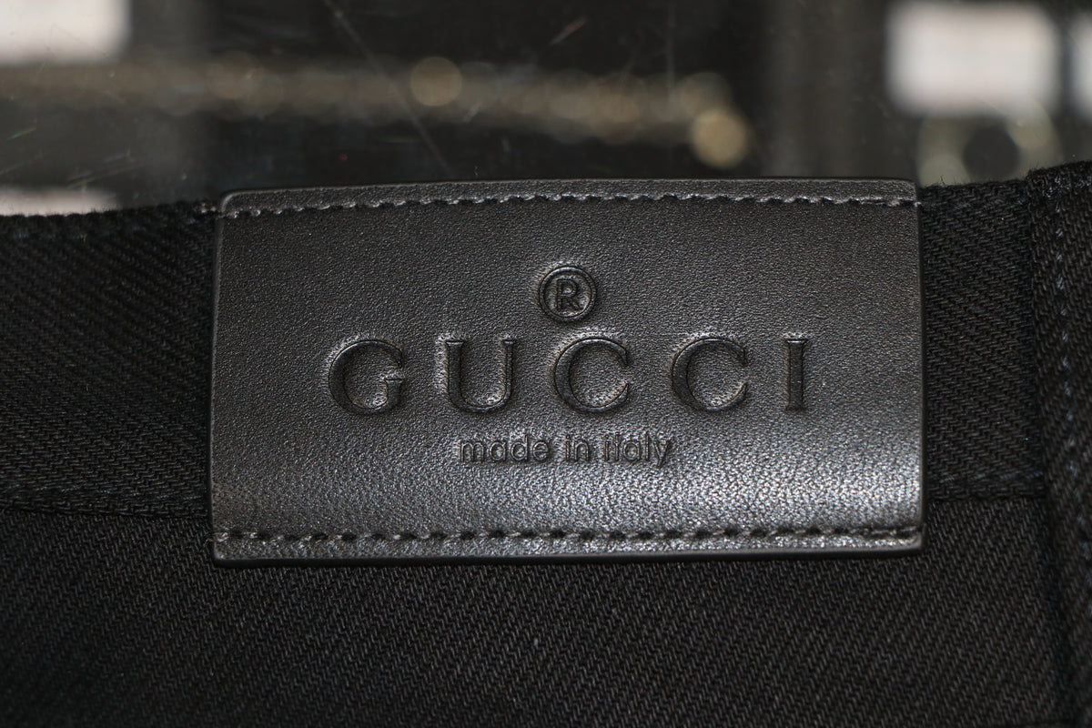 Gucci Horsebit Denim Jeans Black Size 34 Pre-Owned Excellent Condition | AVNTGRDNY NYC