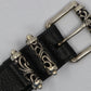 Chrome Hearts 3 Piece Roller Belt Size 32 Leather & Sterling Silver | AVNTGRDNY NYC